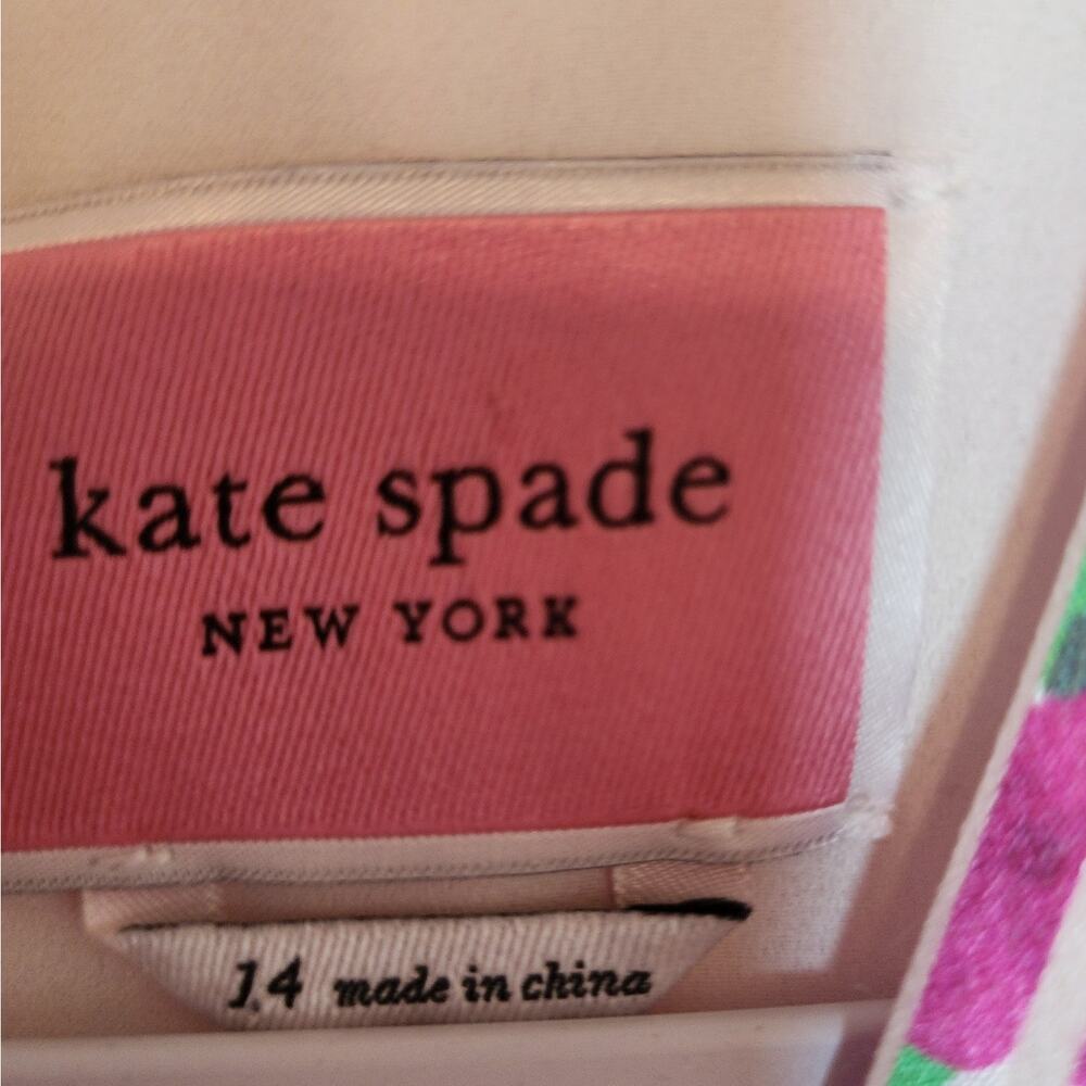 Kate Spade New York Women's 14 Marker Pink Yellow White Floral Devore Dress - Picture 5 of 7